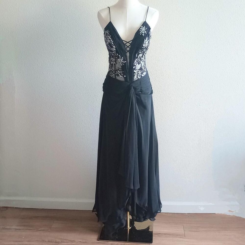 Y2K Designer Beaded Sequin Fairy Prom Dress